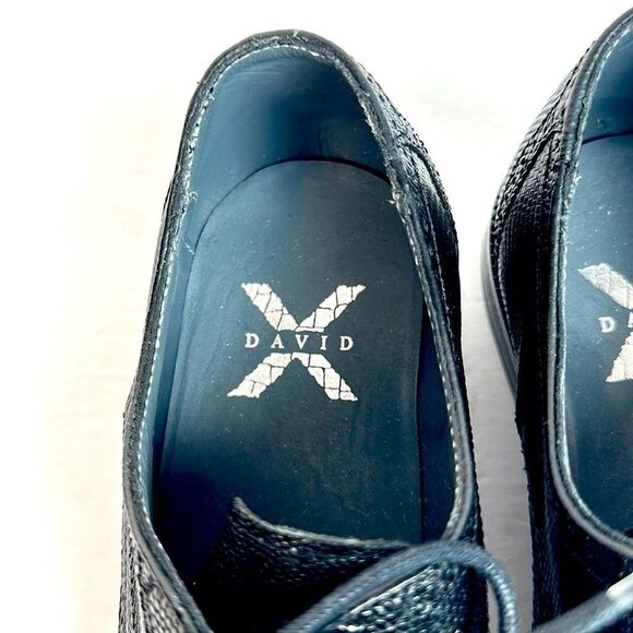 David X Genuine Lizard and Ostrich Men's Dress Shoes Black Size 9.5 - Picture 12 of 14